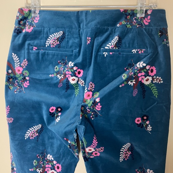 Boden Sackville Crop Pants US 8P Floral Stretch Velvet Business Casual - Picture 4 of 11